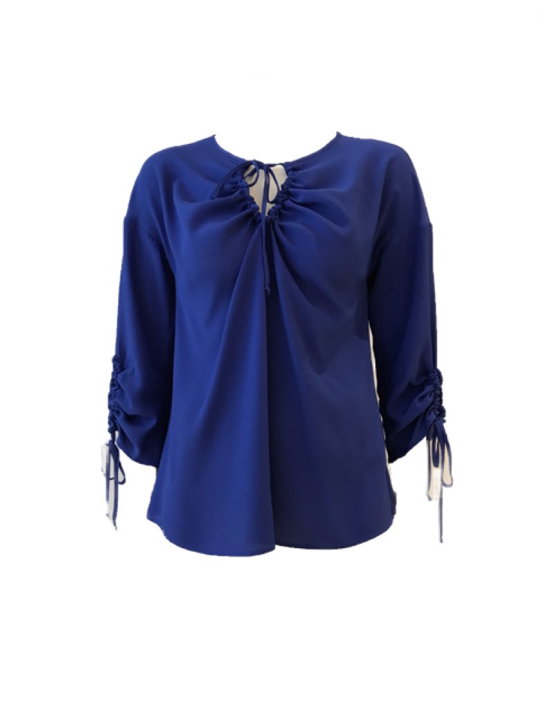 BLUSA CON LACCETTI MISTO SETA