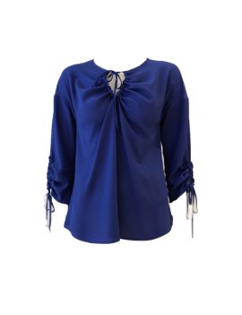 BLUSA CON LACCETTI MISTO SETA